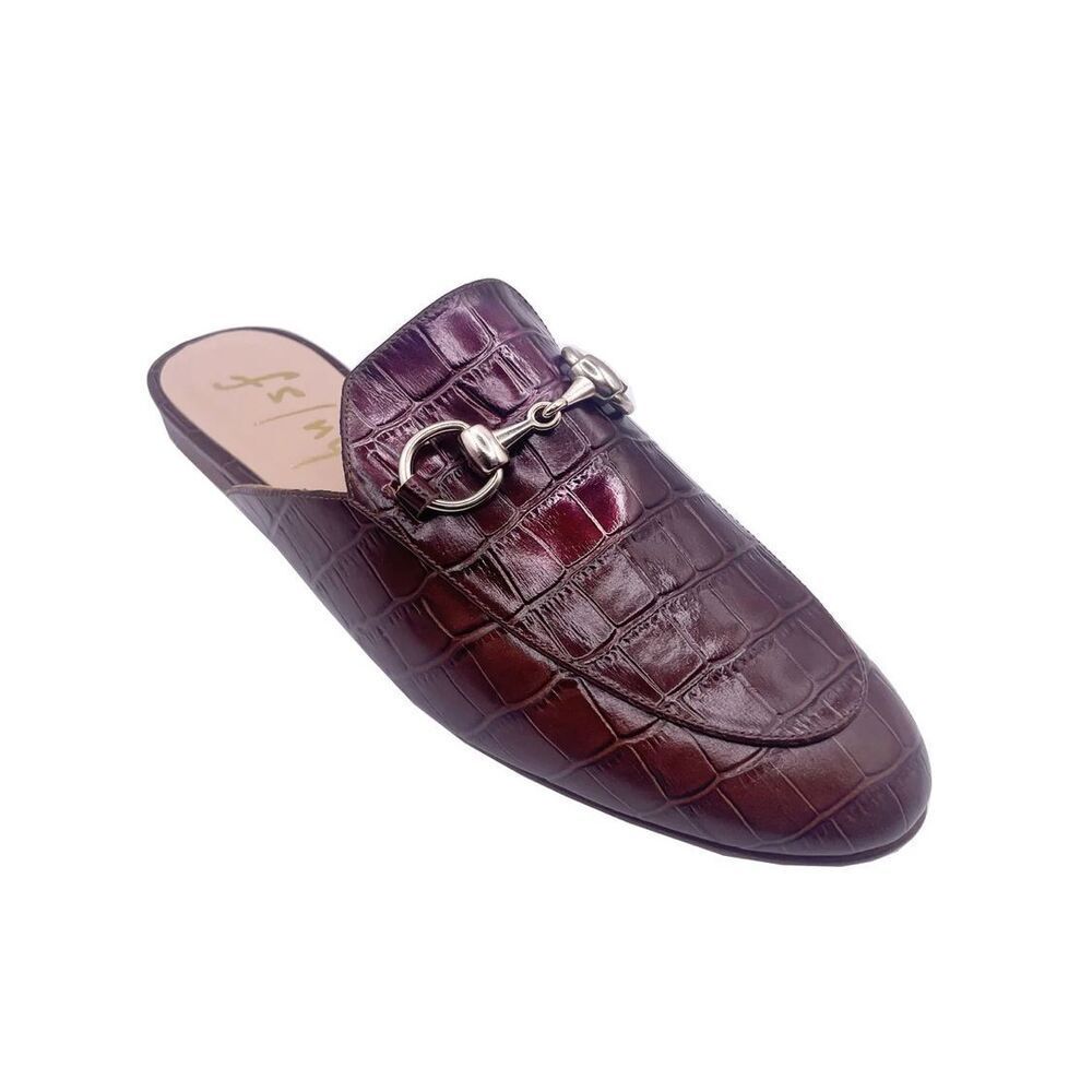 French Sole FS/NY Cape Brandy Croco Slip On Slide‎ Mule Size 8 NIB - Picture 2 of 7